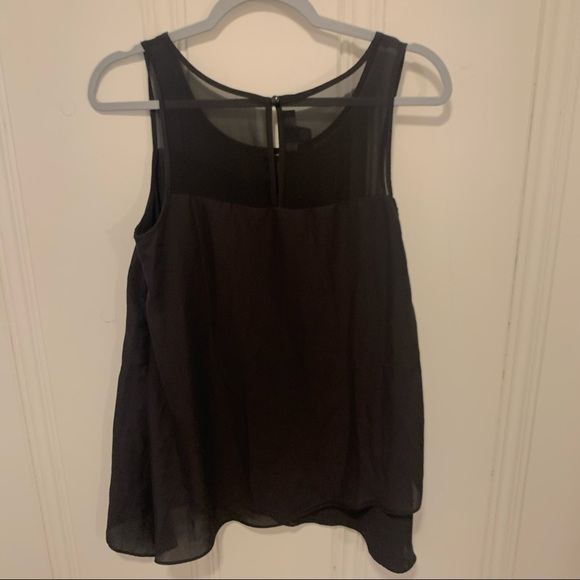 ⭐️ BCX Black Ruffle Layer Hem Chiffon Sleeveless Top Size Medium EUC - Picture 4 of 5
